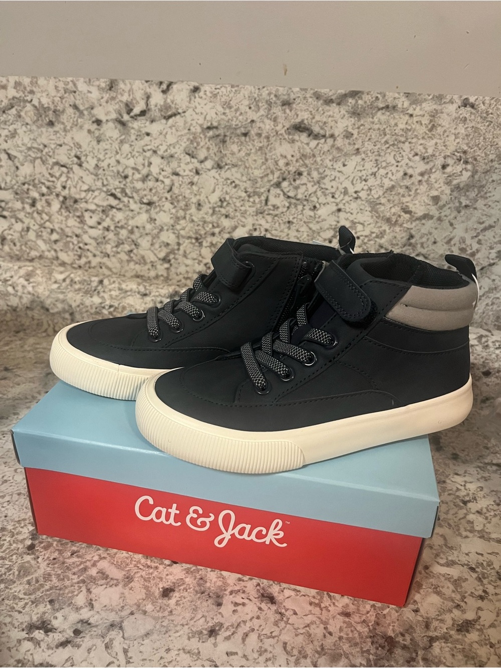 Cat & Jack Black and Gray High-Top Kids Sneakers